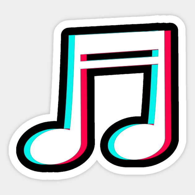 TikTok Music White Tik Tok Music Sticker TeePublic